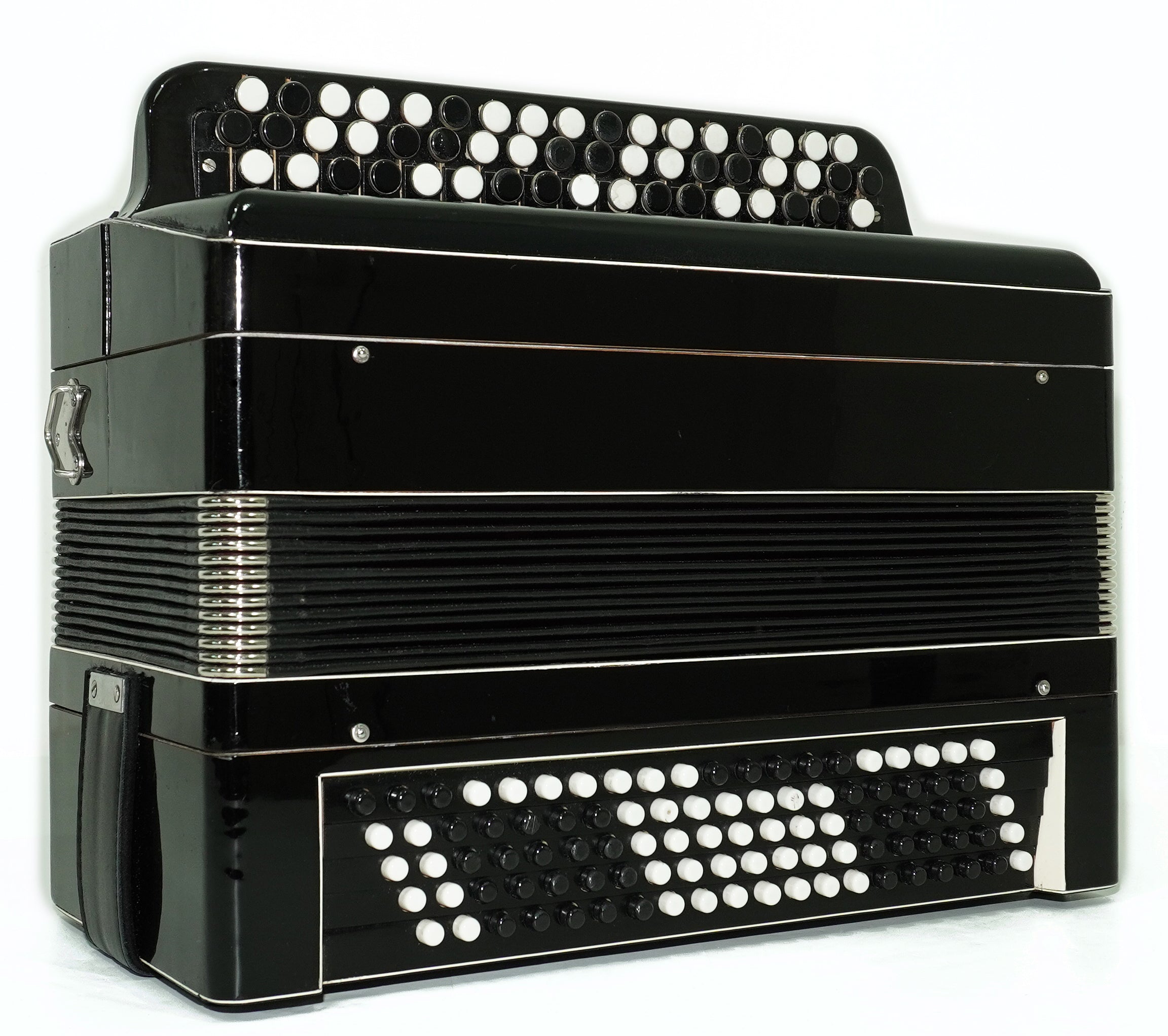 Russian Bayan Tulskiy, 3 Row Tula Chromatic Button Accordion, Vintage Music Box B System, New Straps, 2759