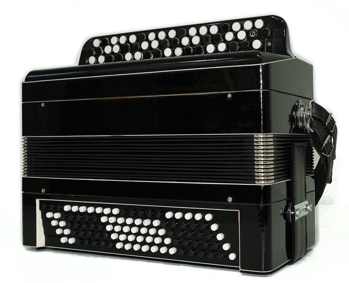 Russian Bayan Tulskiy, 3 Row Tula Chromatic Button Accordion, Vintage Music Box B System, New Straps, 2759