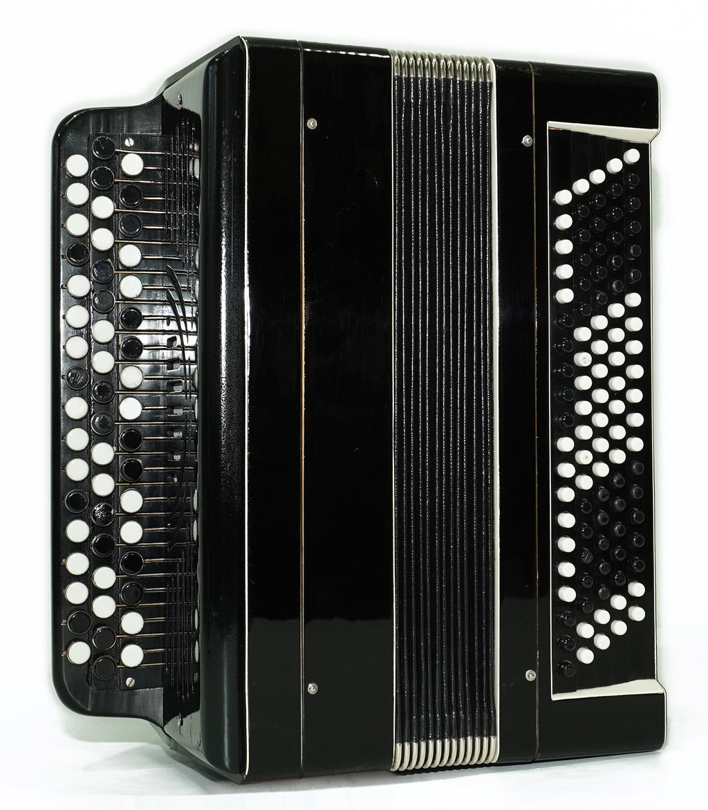 Russian Bayan Tulskiy, 3 Row Tula Chromatic Button Accordion, Vintage Music Box B System, New Straps, 2759