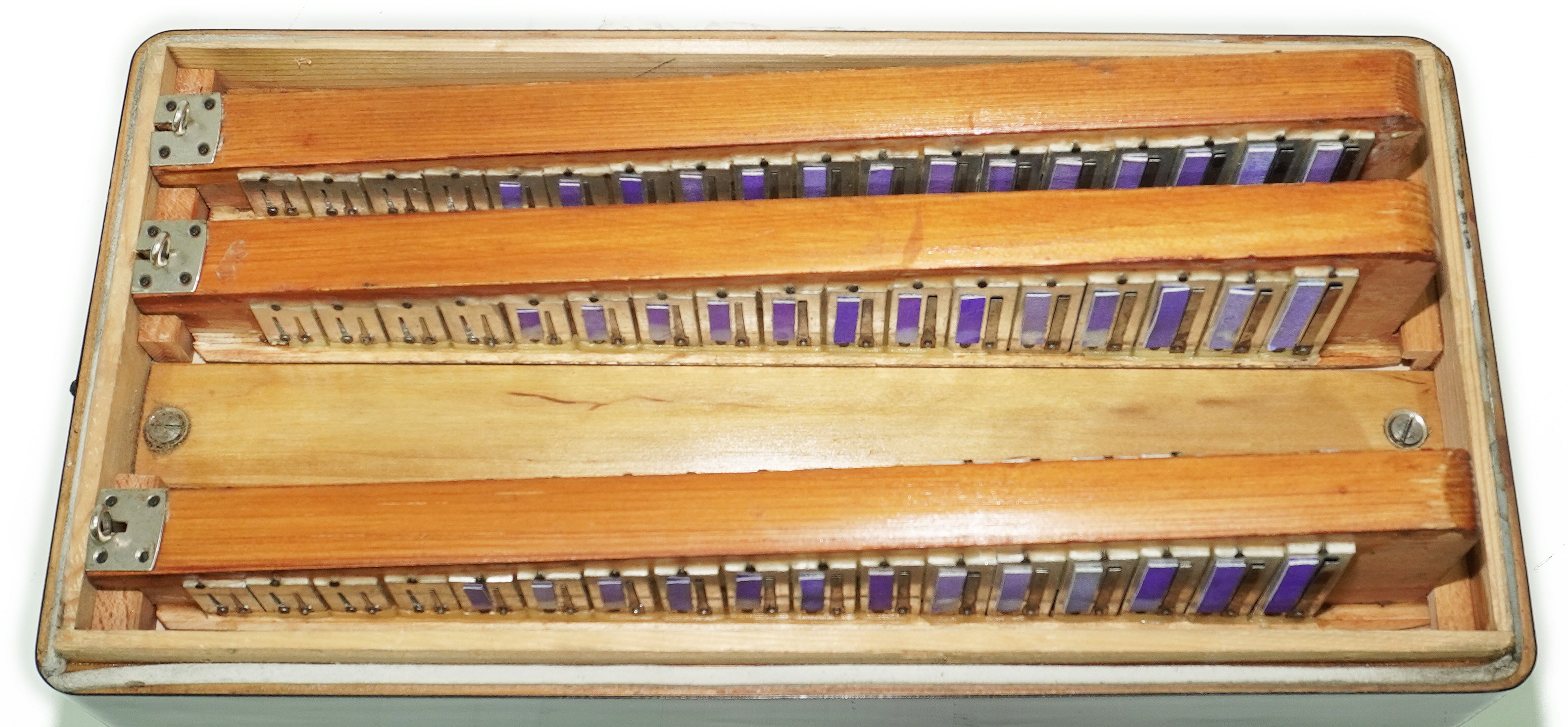 Russian Bayan Tulskiy, 3 Row Tula Chromatic Button Accordion, Vintage Music Box B System, New Straps, 2759