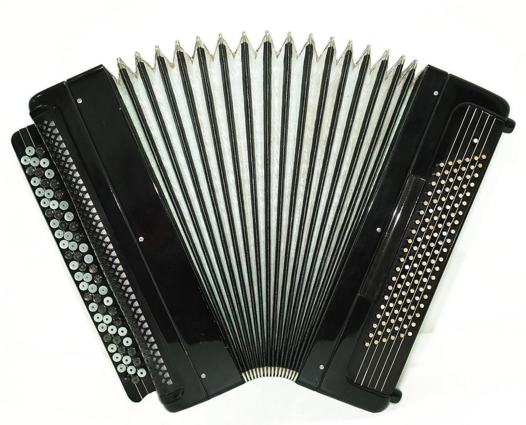 Vintage Converter Free Bass Button Accordion Yasnaya Polyana Russian Bayan Copper Voices Solid Reeds, New Straps and Soft Case, 2757