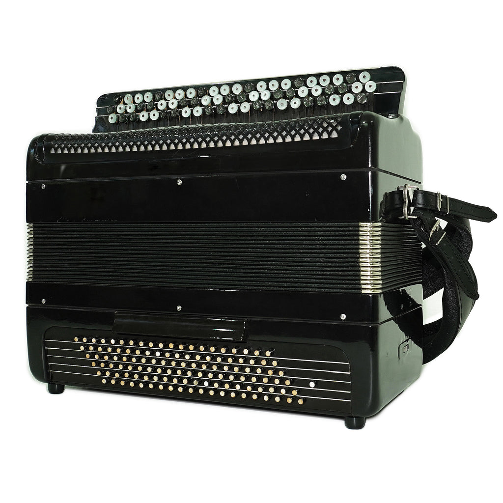 Vintage Converter Free Bass Button Accordion Yasnaya Polyana Russian Bayan Copper Voices Solid Reeds, New Straps and Soft Case, 2757
