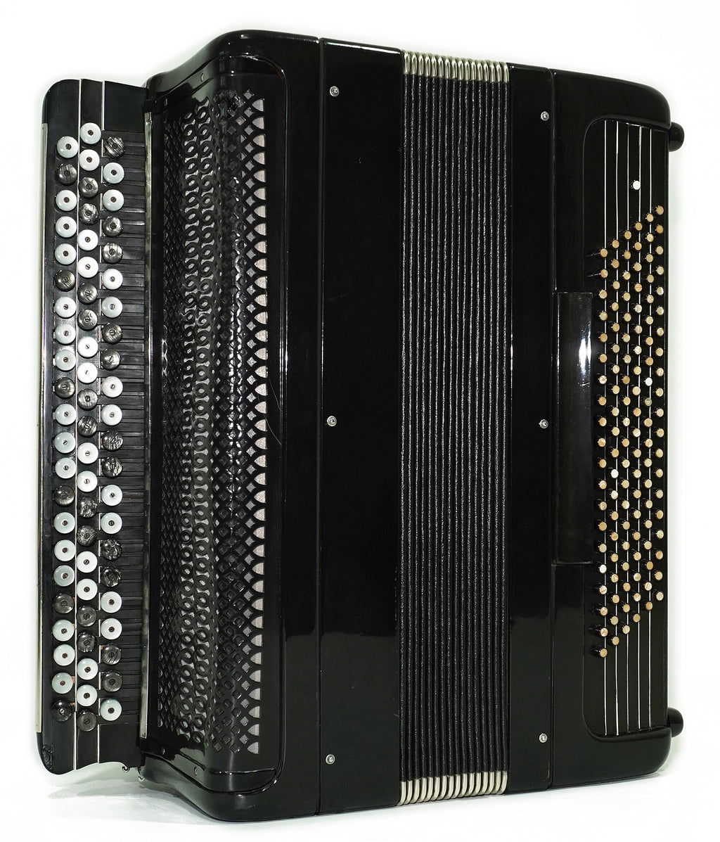 Vintage Converter Free Bass Button Accordion Yasnaya Polyana Russian Bayan Copper Voices Solid Reeds, New Straps and Soft Case, 2757
