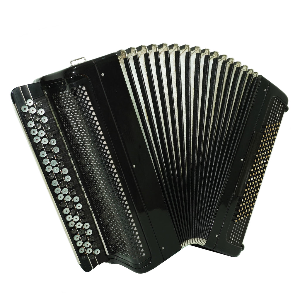 Vintage Converter Free Bass Button Accordion Yasnaya Polyana Russian Bayan Copper Voices Solid Reeds, New Straps and Soft Case, 2757