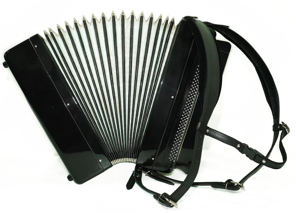 Vintage Converter Free Bass Button Accordion Yasnaya Polyana Russian Bayan Copper Voices Solid Reeds, New Straps and Soft Case, 2757
