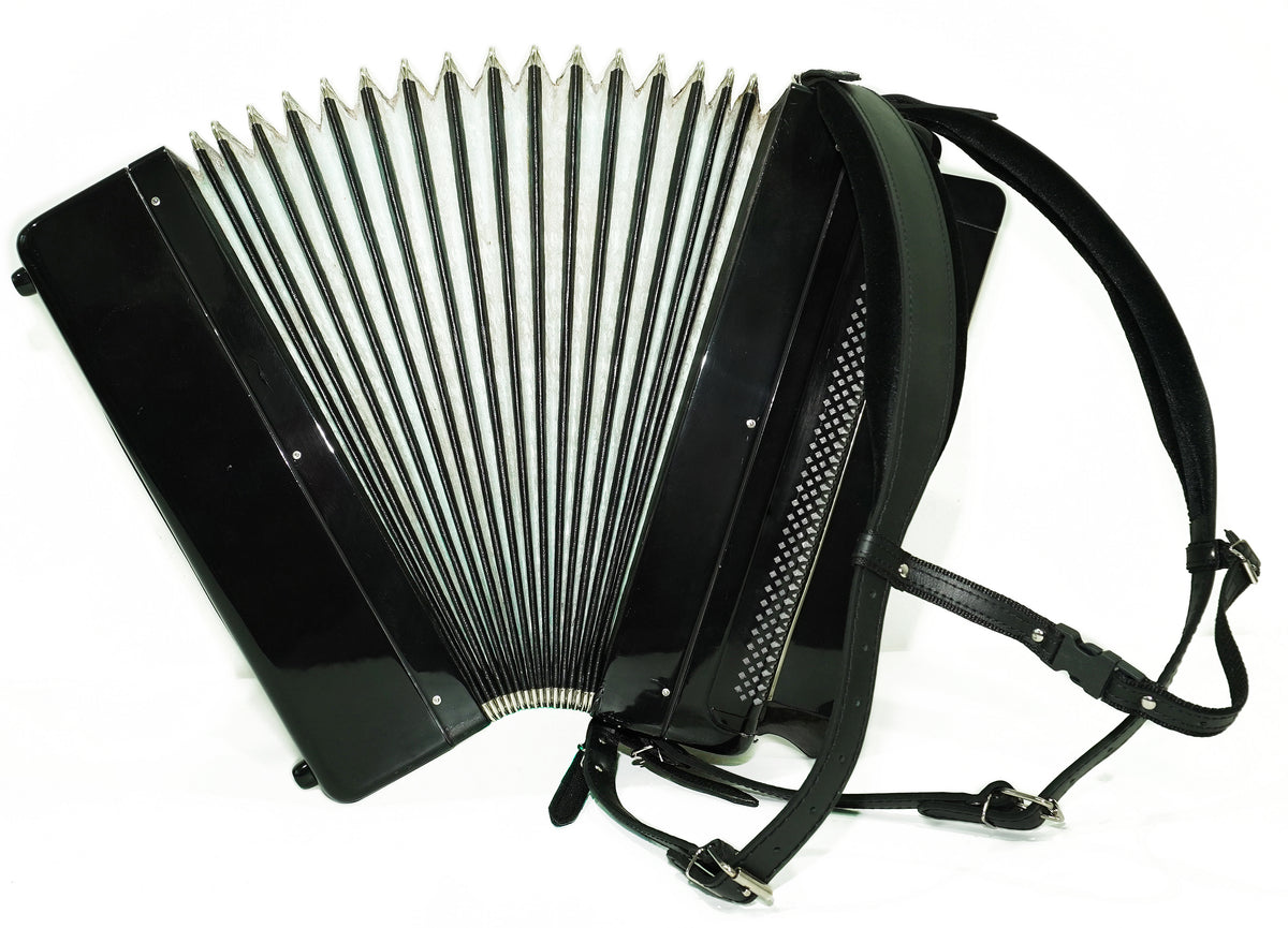 Vintage Converter Free Bass Button Accordion Yasnaya Polyana Russian Bayan Copper Voices Solid Reeds, New Straps and Soft Case, 2757