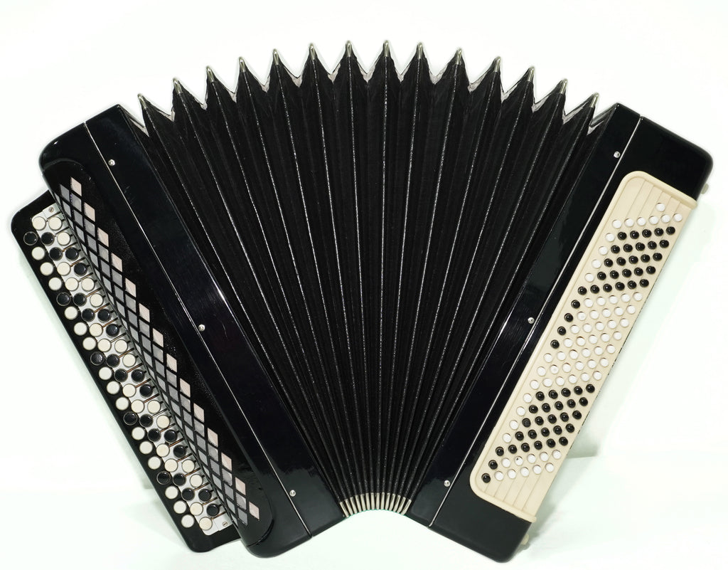 Bayan Accordion Tulskiy Tula 3 Row Chromatic Button Accordion 120 Bass, Vintage Music Box B System, New Straps, Soviet Harmonica, 2758