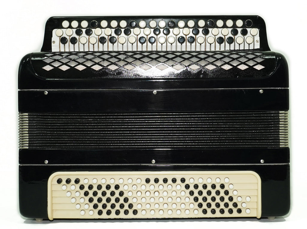 Bayan Accordion Tulskiy Tula 3 Row Chromatic Button Accordion 120 Bass, Vintage Music Box B System, New Straps, Soviet Harmonica, 2758