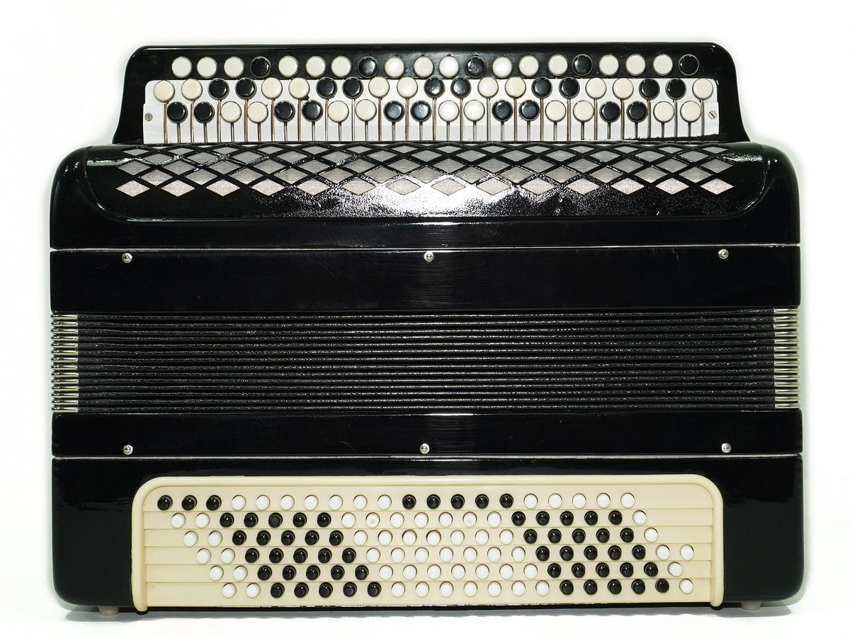 Bayan Accordion Tulskiy Tula 3 Row Chromatic Button Accordion 120 Bass, Vintage Music Box B System, New Straps, Soviet Harmonica, 2758
