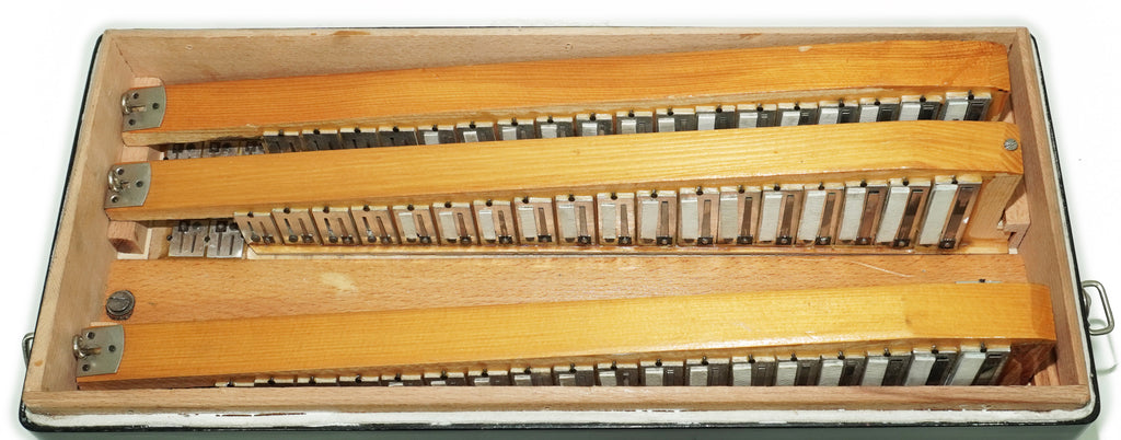 Bayan Accordion Tulskiy Tula 3 Row Chromatic Button Accordion 120 Bass, Vintage Music Box B System, New Straps, Soviet Harmonica, 2758
