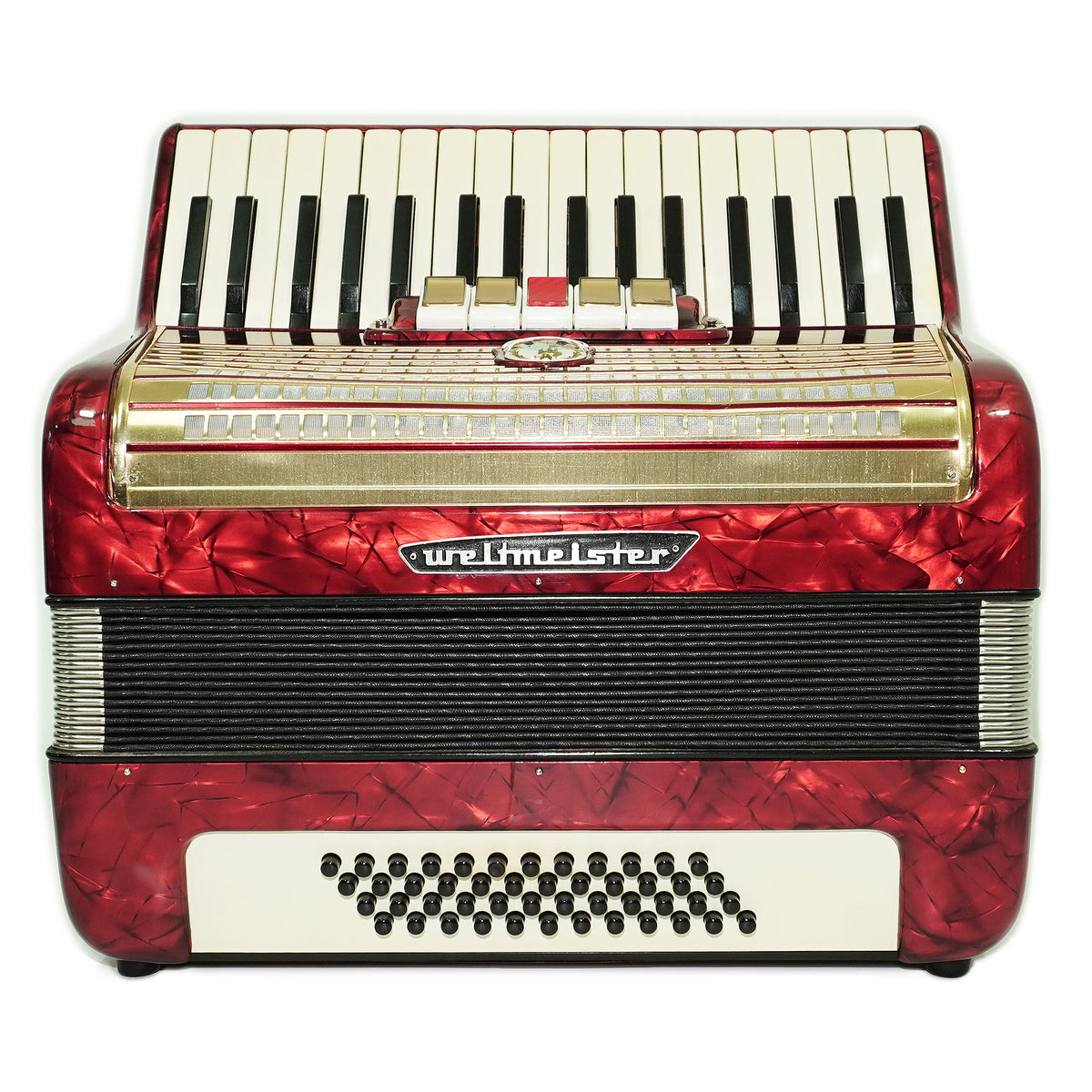Weltmeister 48 Bass Lightweight Piano Accordion for Beginners Children Kids, made in Germany, Vintage Accordian with New Straps, 2771