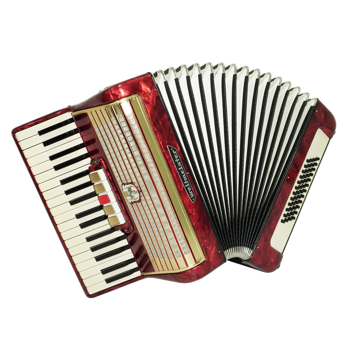 Weltmeister 48 Bass Lightweight Piano Accordion for Beginners Children Kids, made in Germany, Vintage Accordian with New Straps, 2771