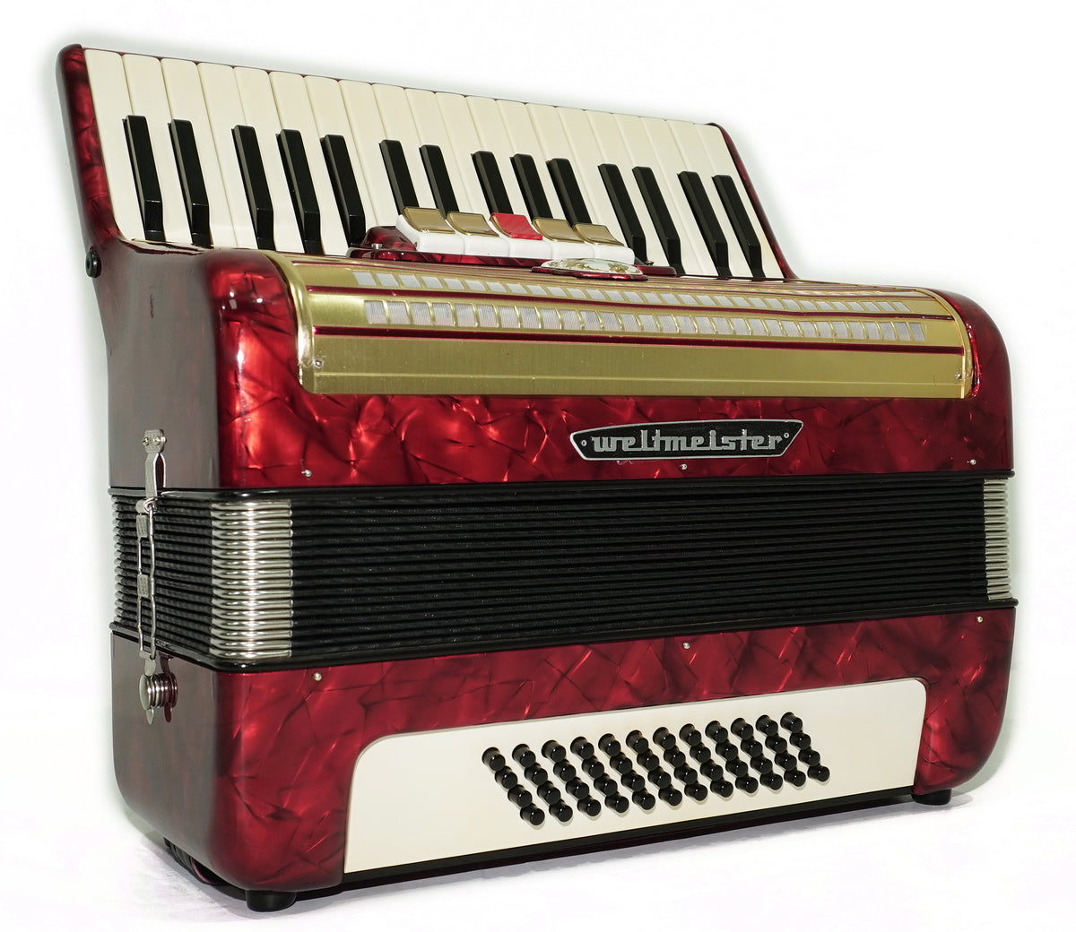 Weltmeister 48 Bass Lightweight Piano Accordion for Beginners Children Kids, made in Germany, Vintage Accordian with New Straps, 2771