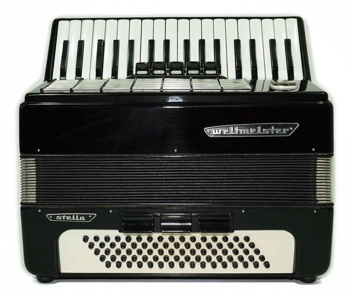 Weltmeister Stella Accordion 80 Bass made in Germany, New Straps Soft Case for Gift, Keyboard Piano Accordian Musical Instrument, 2769