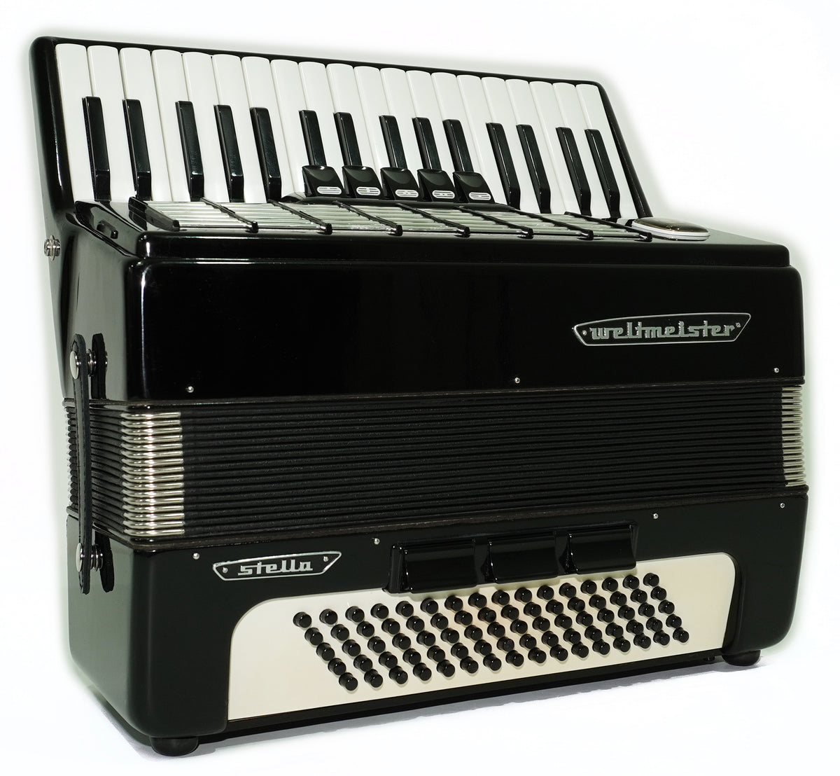 Weltmeister Stella Accordion 80 Bass made in Germany, New Straps Soft Case for Gift, Keyboard Piano Accordian Musical Instrument, 2769