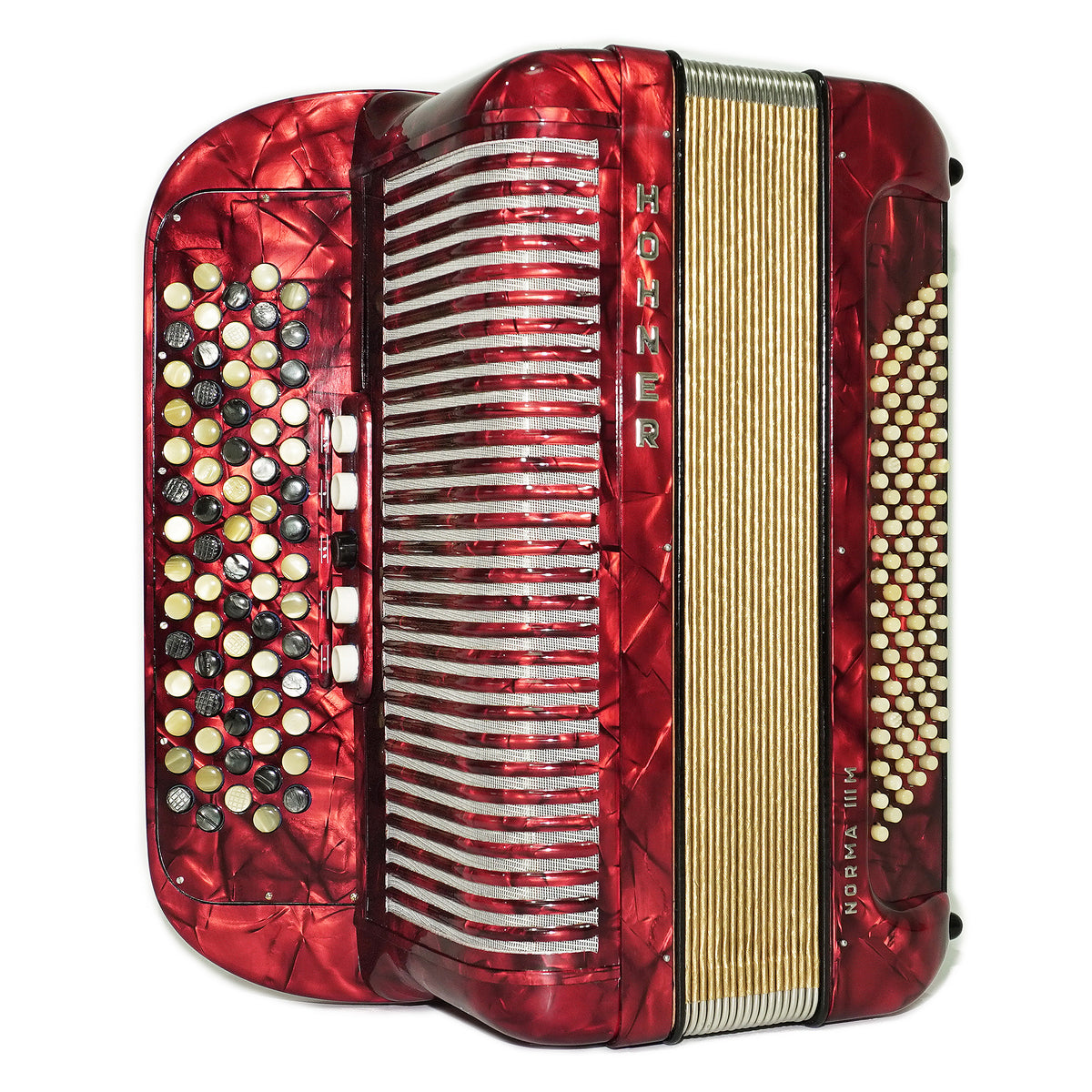 Hohner Norma III M Lightweight B Griff 5 Row Button Accordion 96 bass, made in Germany, Bayan Accordian, New Straps and Soft Bag, 2773