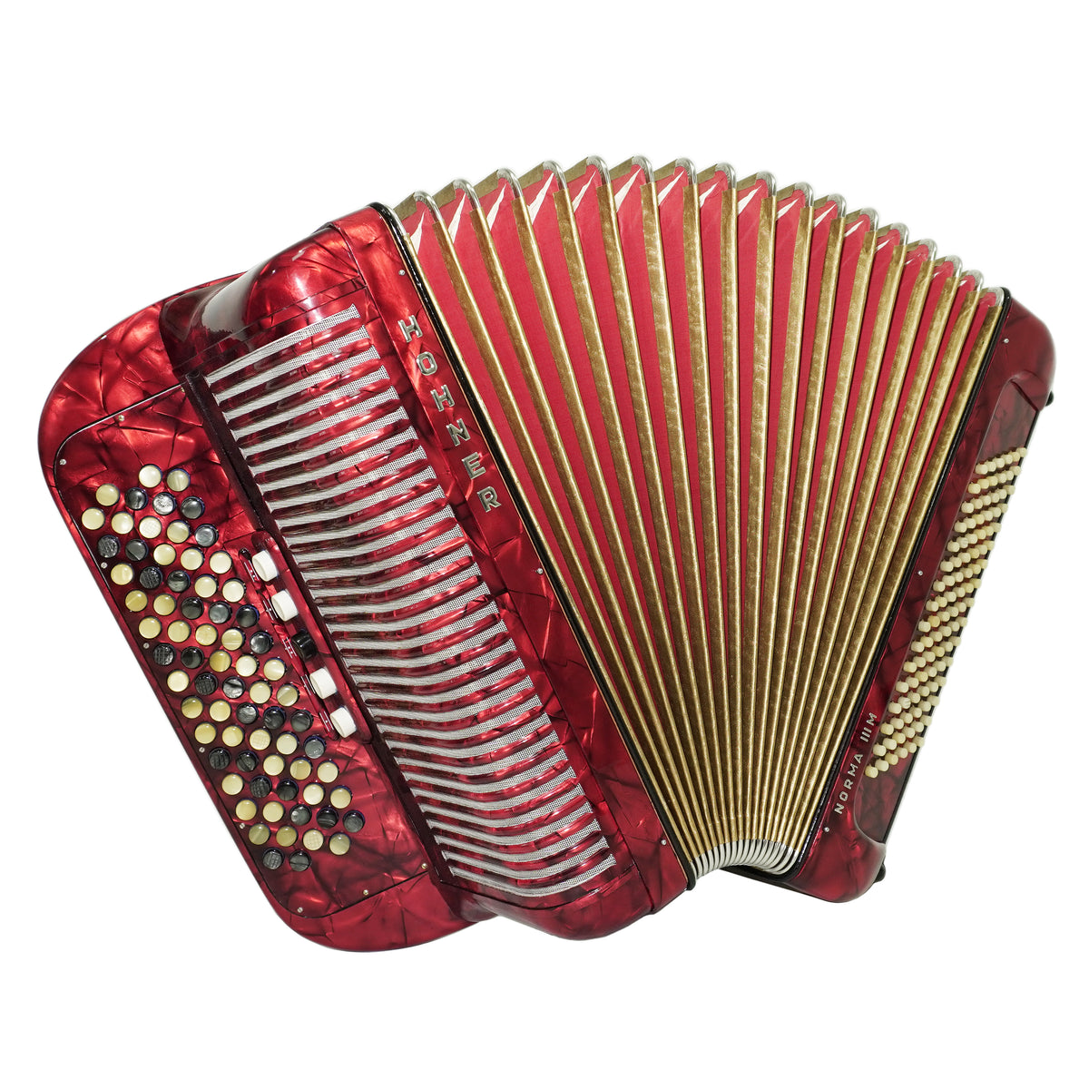Hohner Norma III M Lightweight B Griff 5 Row Button Accordion 96 bass, made in Germany, Bayan Accordian, New Straps and Soft Bag, 2773