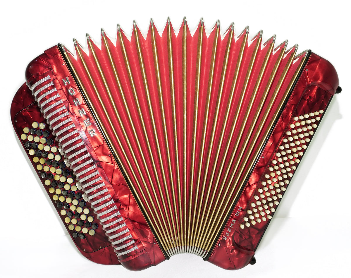 Hohner Norma III M Lightweight B Griff 5 Row Button Accordion 96 bass, made in Germany, Bayan Accordian, New Straps and Soft Bag, 2773