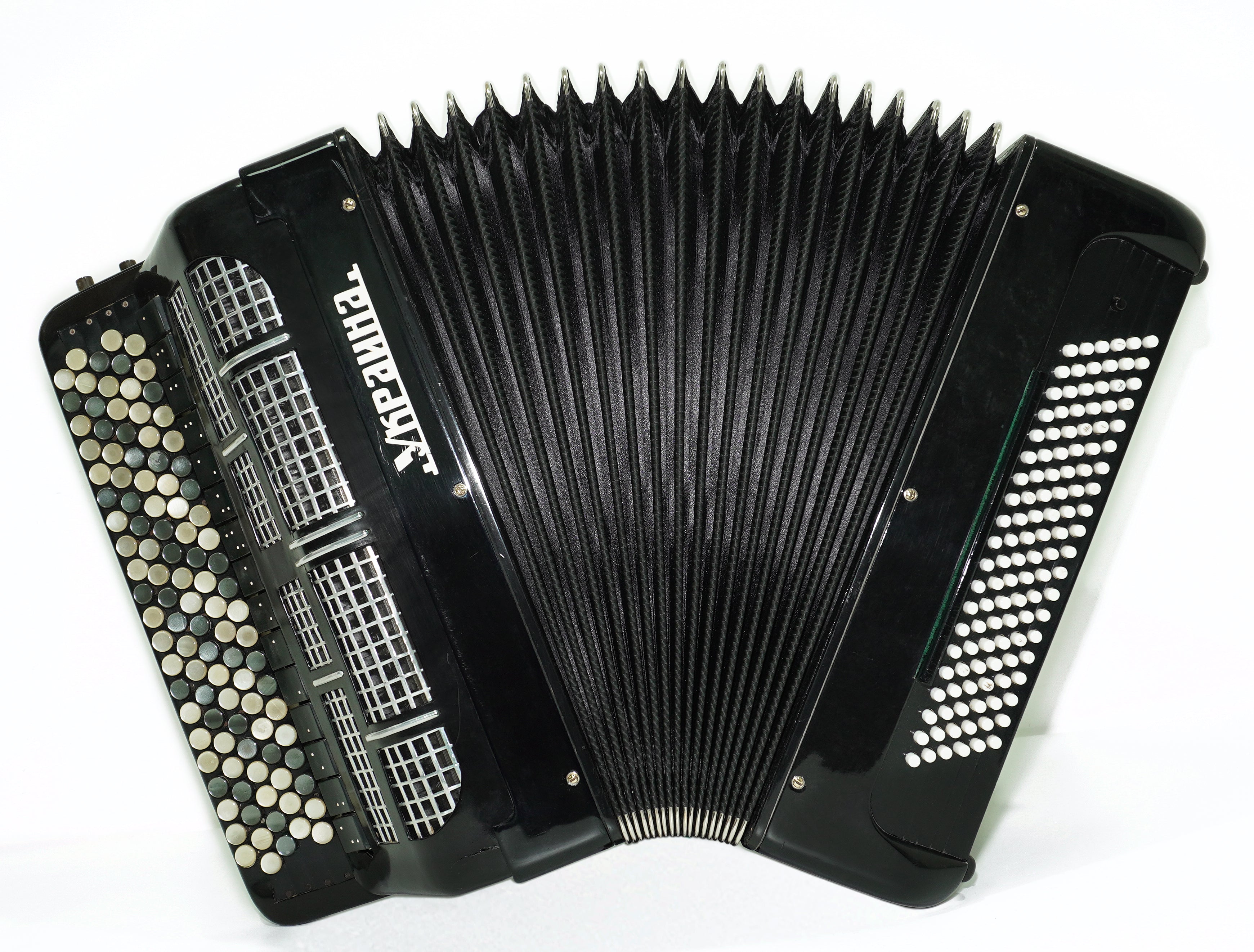 Ukraine Solid Reeds Button Accordion 120 Bass 5 Row B System Bayan Double Cassotto Converter Free Bass, Professional Musical Instrument