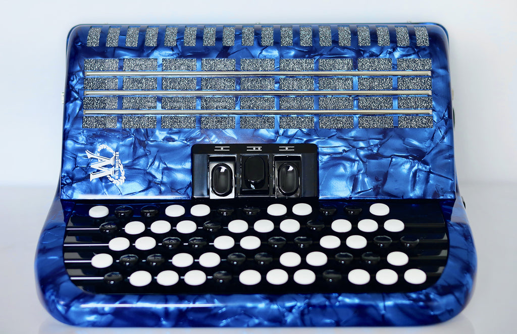 NEW Weltmeister Romance 602 Button Accordion, made in Germany, 72 Bass buttons, Lightweight Accordion B-Gripp, Blue, Straps and Case, Shipping from USA