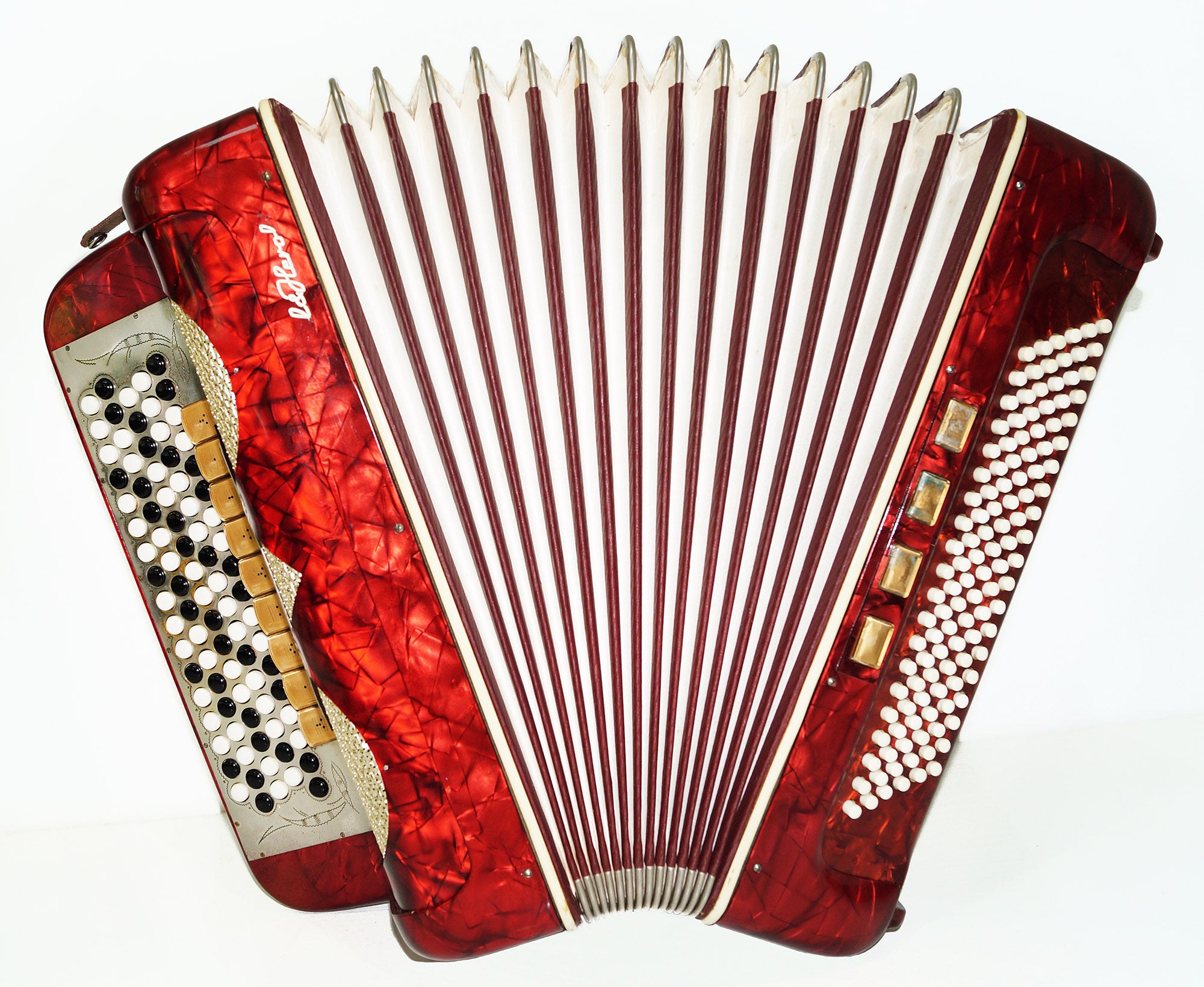Original Meinel and Herold, made in Germany 120 Bass, 13 Registers, 5 Rows Button Accordion Bayan, 47 Amazing Rich sound!