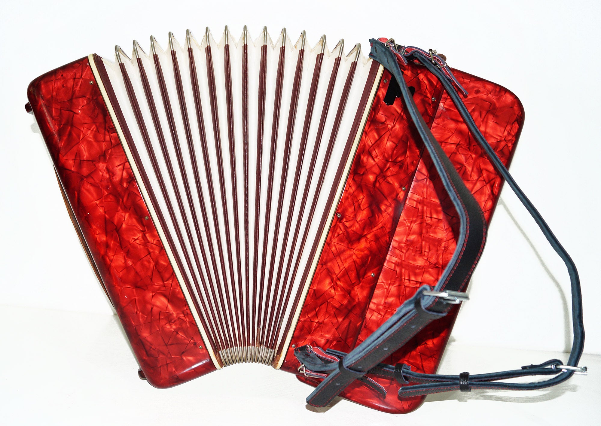 Original Meinel and Herold, made in Germany 120 Bass, 13 Registers, 5 Rows Button Accordion Bayan, 47 Amazing Rich sound!