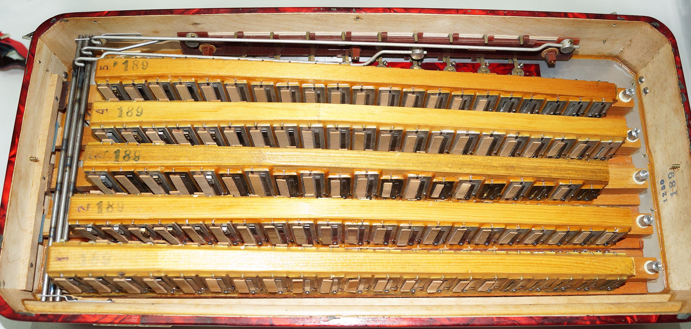 Original Meinel and Herold, made in Germany 120 Bass, 13 Registers, 5 Rows Button Accordion Bayan, 47 Amazing Rich sound!