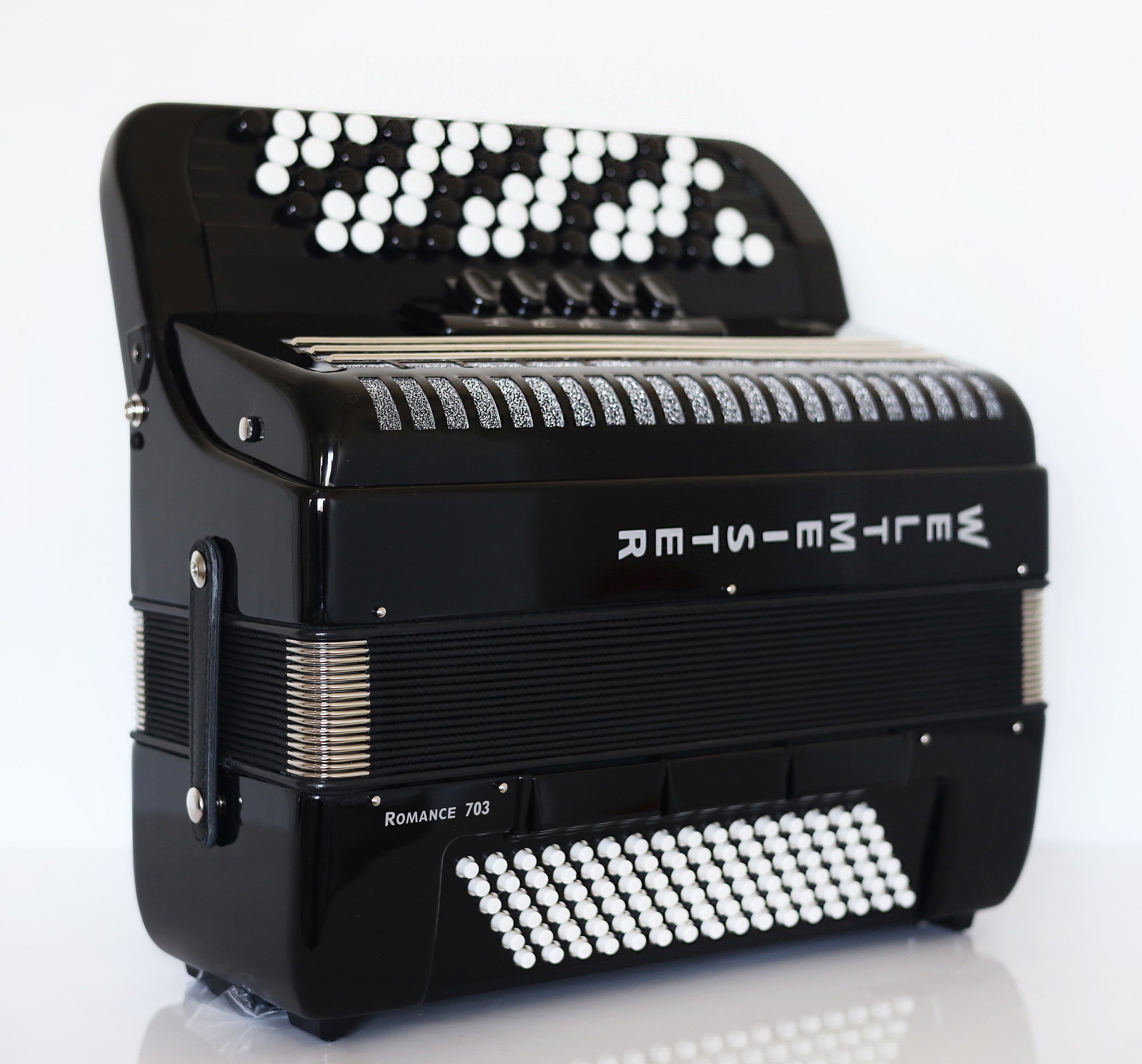 NEW Weltmeister Romance 703 Button Accordion, made in Germany, 96 Bass buttons, 5 Row Accordion B-Gripp, Black, Straps and Case, Shipping from USA