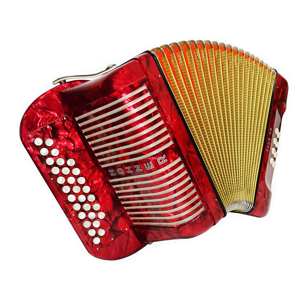 Close to New! Hohner Club llB Diatonic Squeezebox German Button Accordion Straps 2052, Rare Quality Harmonica, Amazing sound!