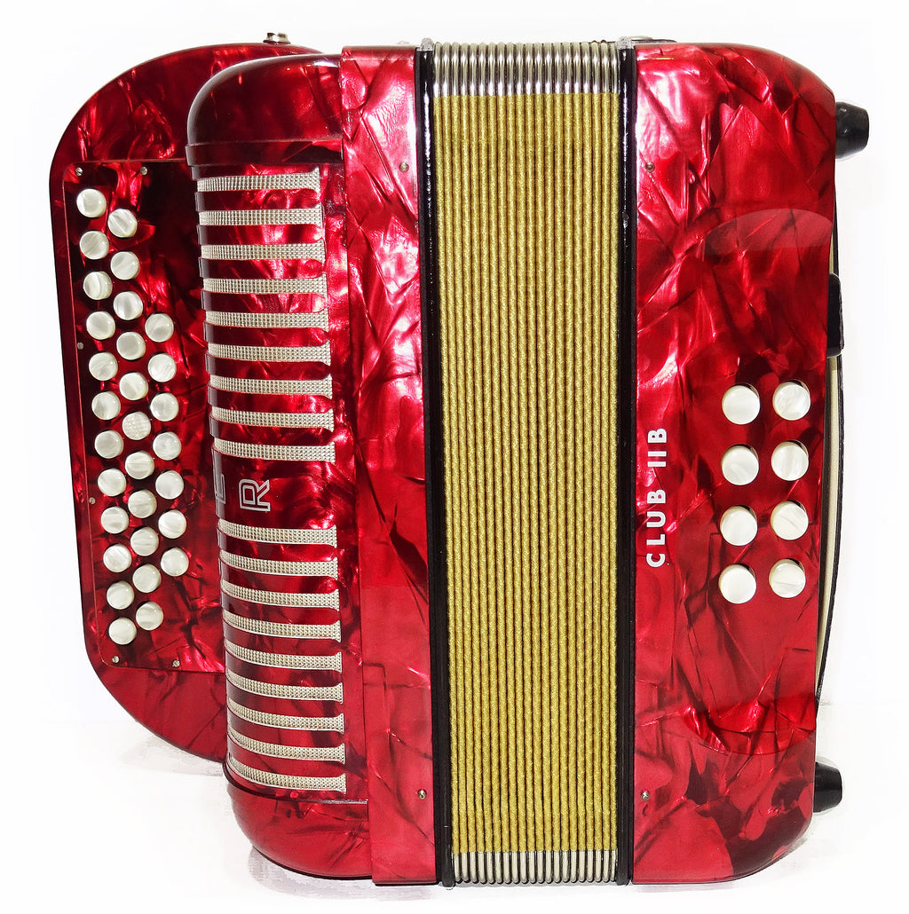 Close to New! Hohner Club llB Diatonic Squeezebox German Button Accordion Straps 2052, Rare Quality Harmonica, Amazing sound!