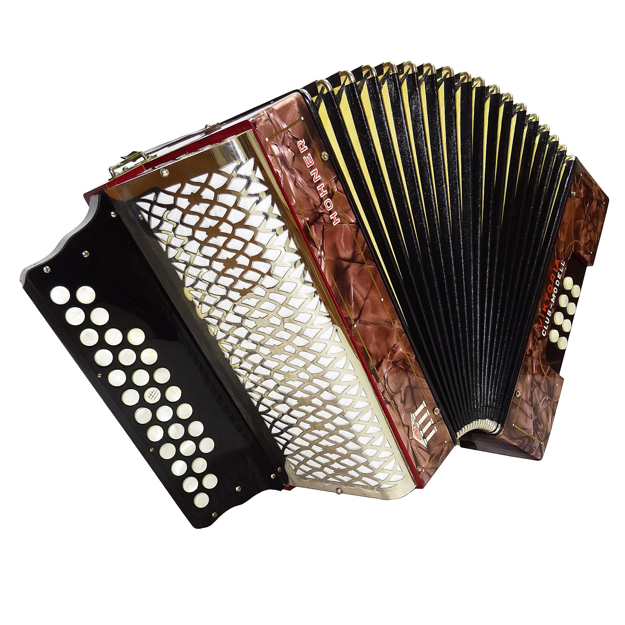 Vintage Hohner Victoria Club-Modell Diatonic Button Accordion Squeezebox Concertina, 2055, made in Germany, incl New Straps, Amazing sound!