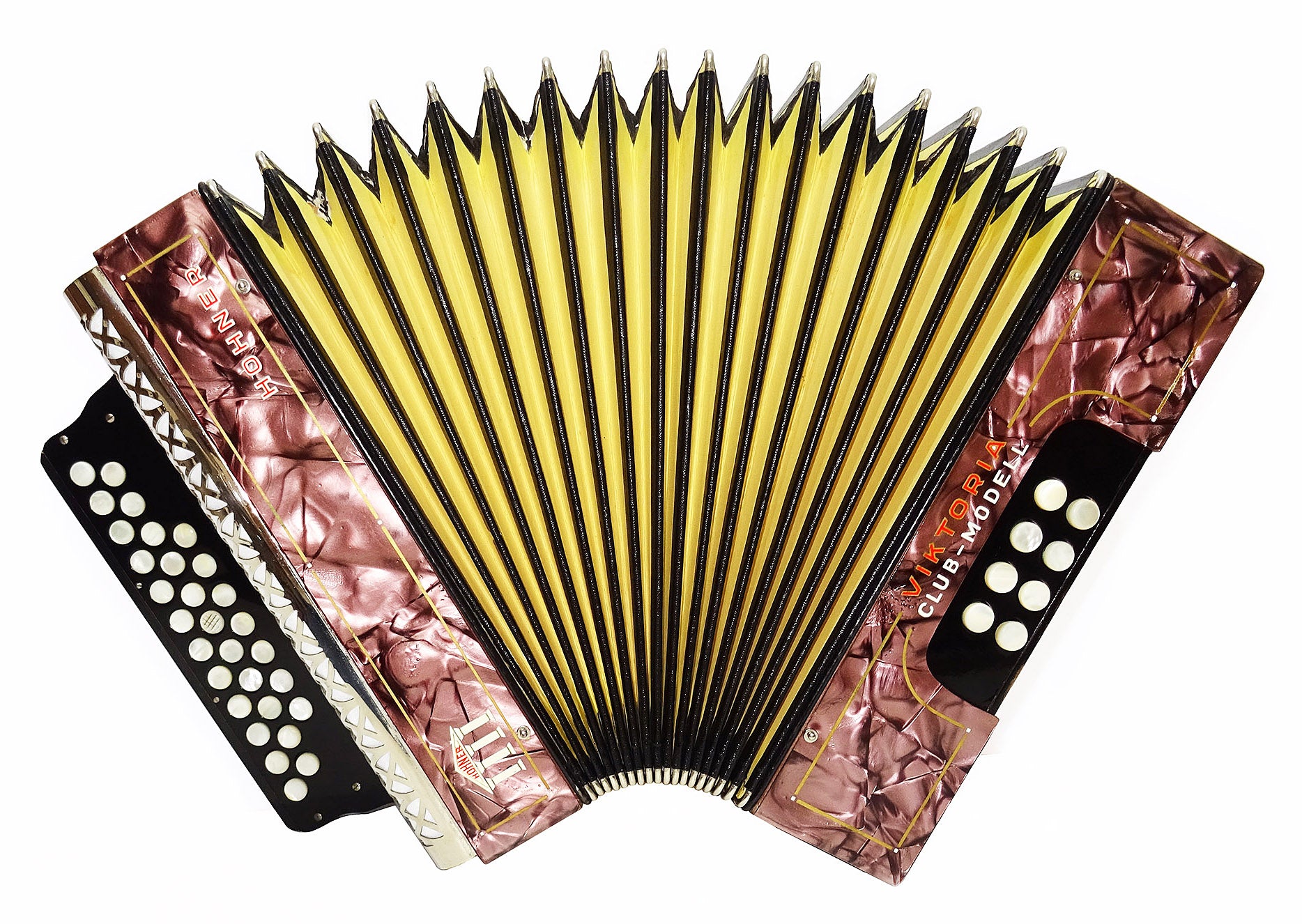Vintage Hohner Victoria Club-Modell Diatonic Button Accordion Squeezebox Concertina, 2055, made in Germany, incl New Straps, Amazing sound!