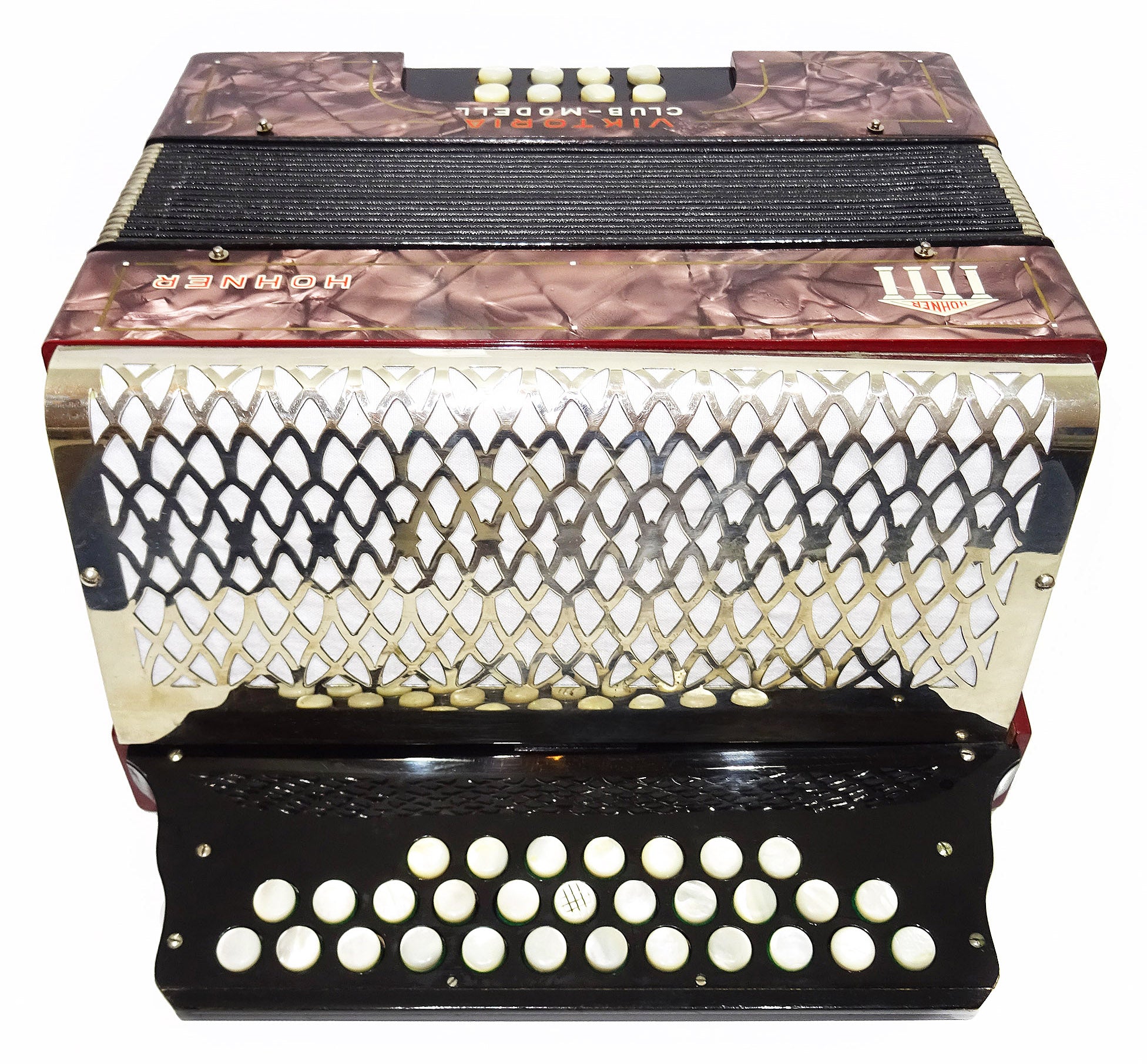 Vintage Hohner Victoria Club-Modell Diatonic Button Accordion Squeezebox Concertina, 2055, made in Germany, incl New Straps, Amazing sound!