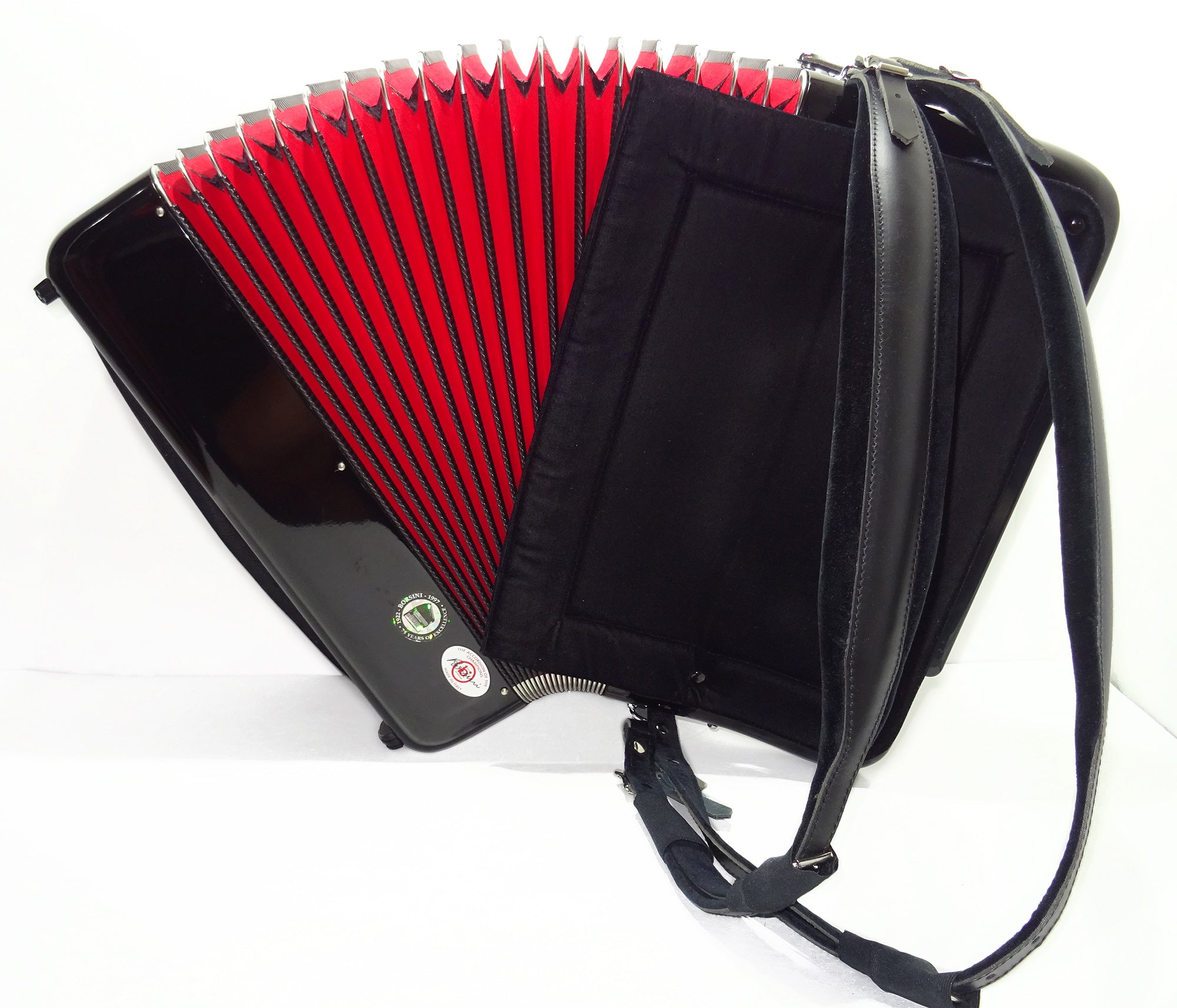 Rare Original Borsini Professional 5 Row Button Accordion 120 Bass, made in Italy, C Griff, 2537, includes Straps and Case, Top Quality Accordion!