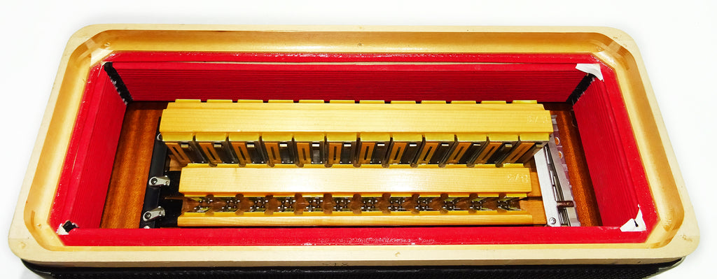Rare Original Borsini Professional 5 Row Button Accordion 120 Bass, made in Italy, C Griff, 2537, includes Straps and Case, Top Quality Accordion!