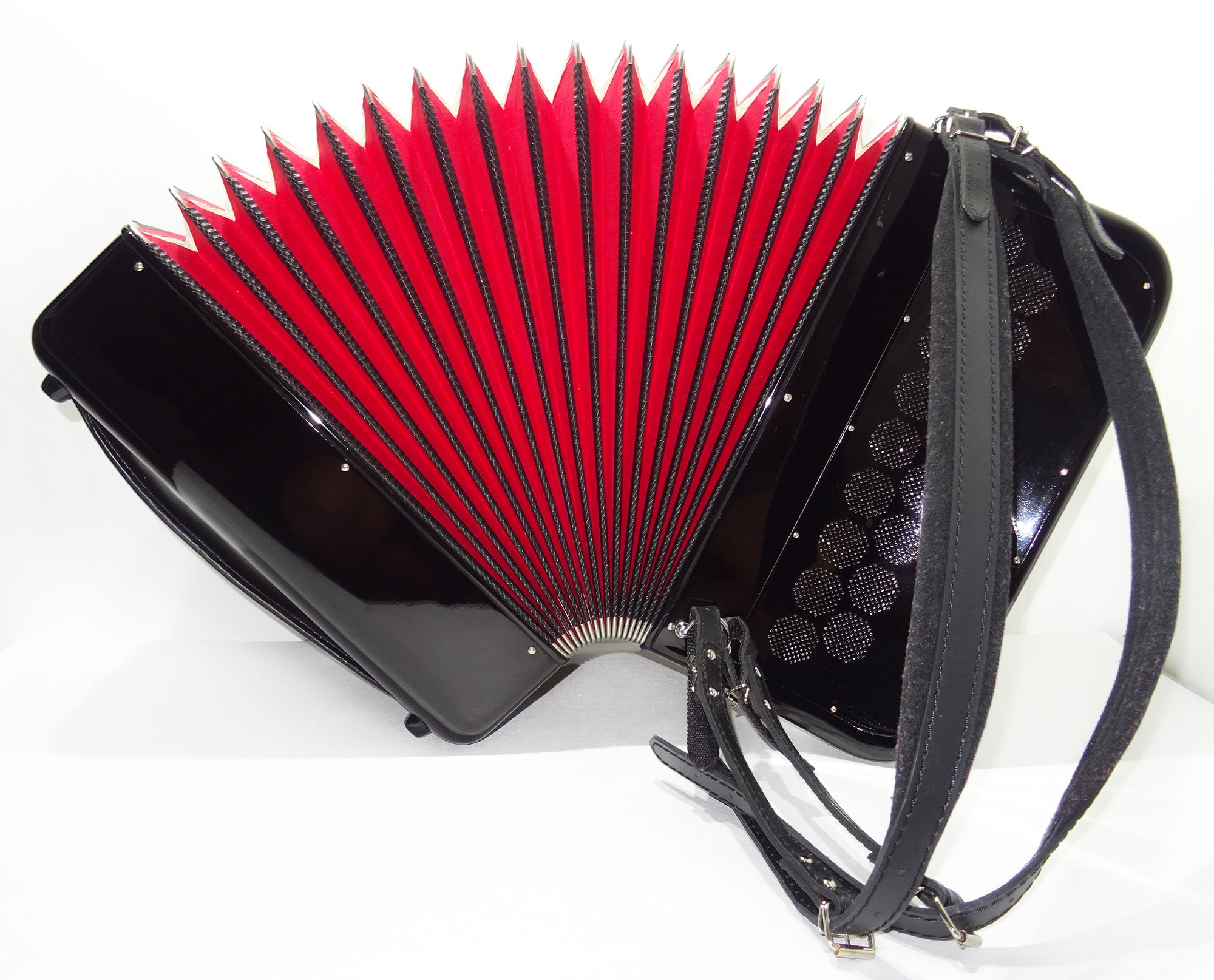 Adria Cromaton III B Grand Luxe 5 Row Button Accordion 96 Bass, made in Italy, with Straps and Hard Case, Lightweight Accordeone de Botones, 2542