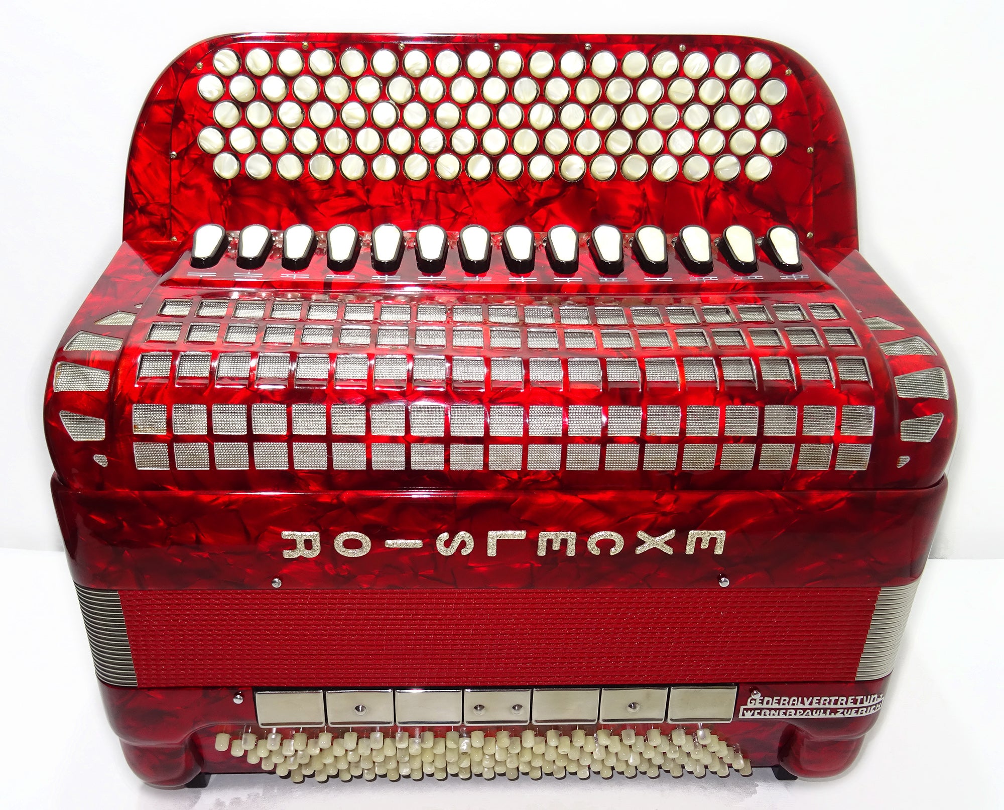 Perfect Excelsior 120 Bass Button Accordion, made in Italy, C System, Double Cassotto, 2538, includes Straps and Hard Case, Professional Accordian!