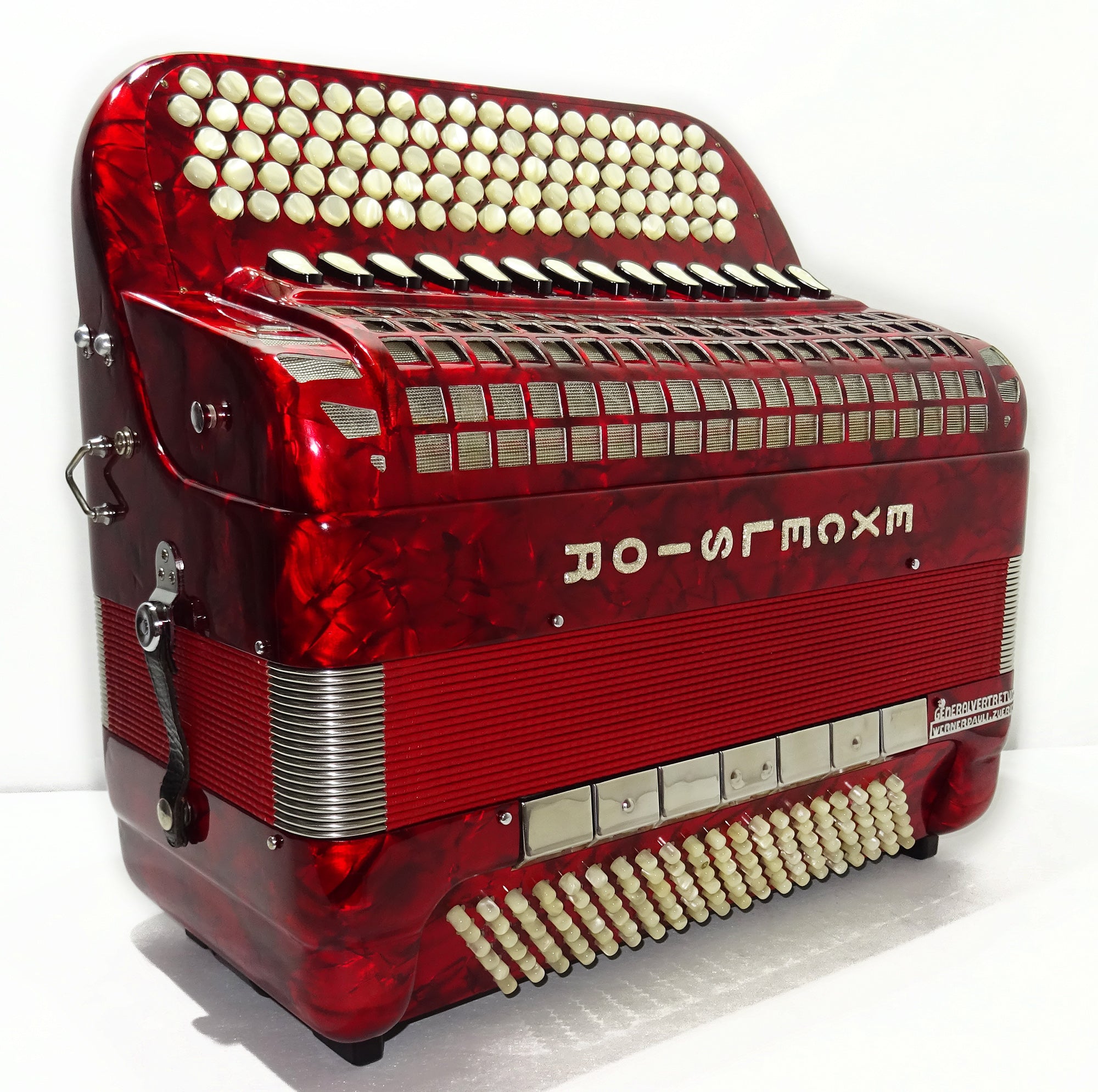 Perfect Excelsior 120 Bass Button Accordion, made in Italy, C System, Double Cassotto, 2538, includes Straps and Hard Case, Professional Accordian!