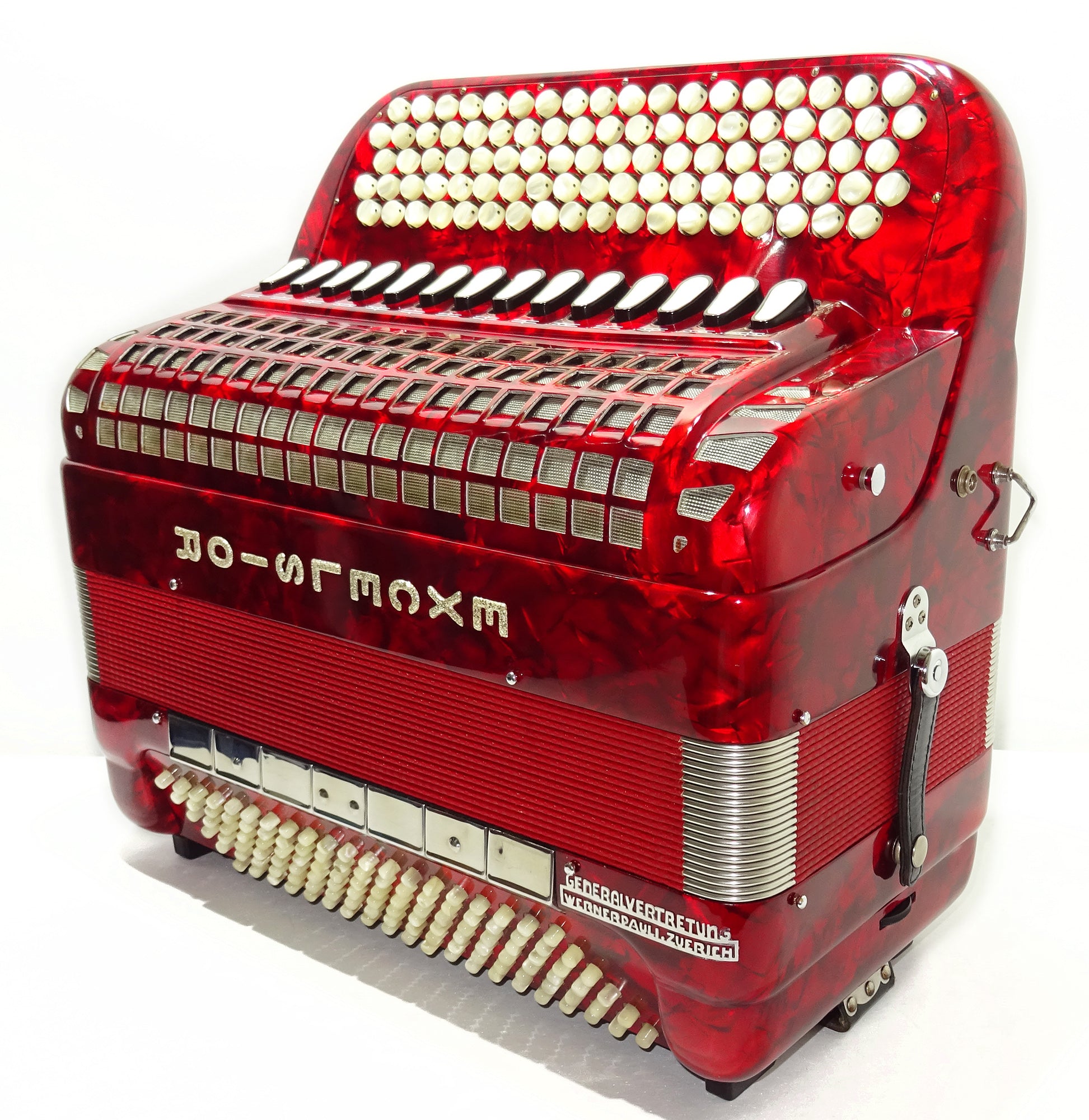 Perfect Excelsior 120 Bass Button Accordion, made in Italy, C System, Double Cassotto, 2538, includes Straps and Hard Case, Professional Accordian!
