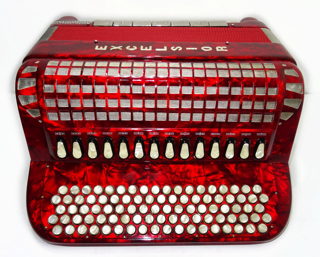Perfect Excelsior 120 Bass Button Accordion, made in Italy, C System, Double Cassotto, 2538, includes Straps and Hard Case, Professional Accordian!