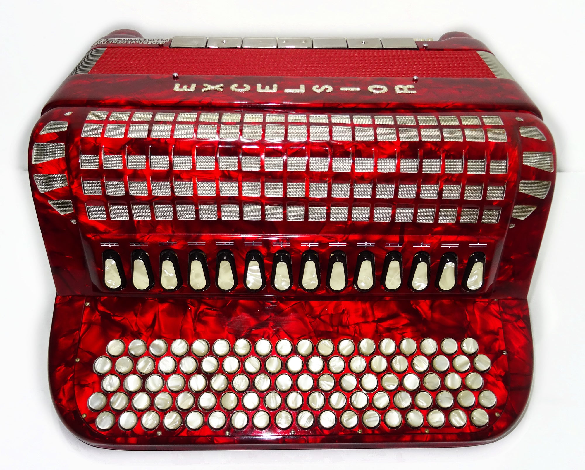 Perfect Excelsior 120 Bass Button Accordion, made in Italy, C System, Double Cassotto, 2538, includes Straps and Hard Case, Professional Accordian!