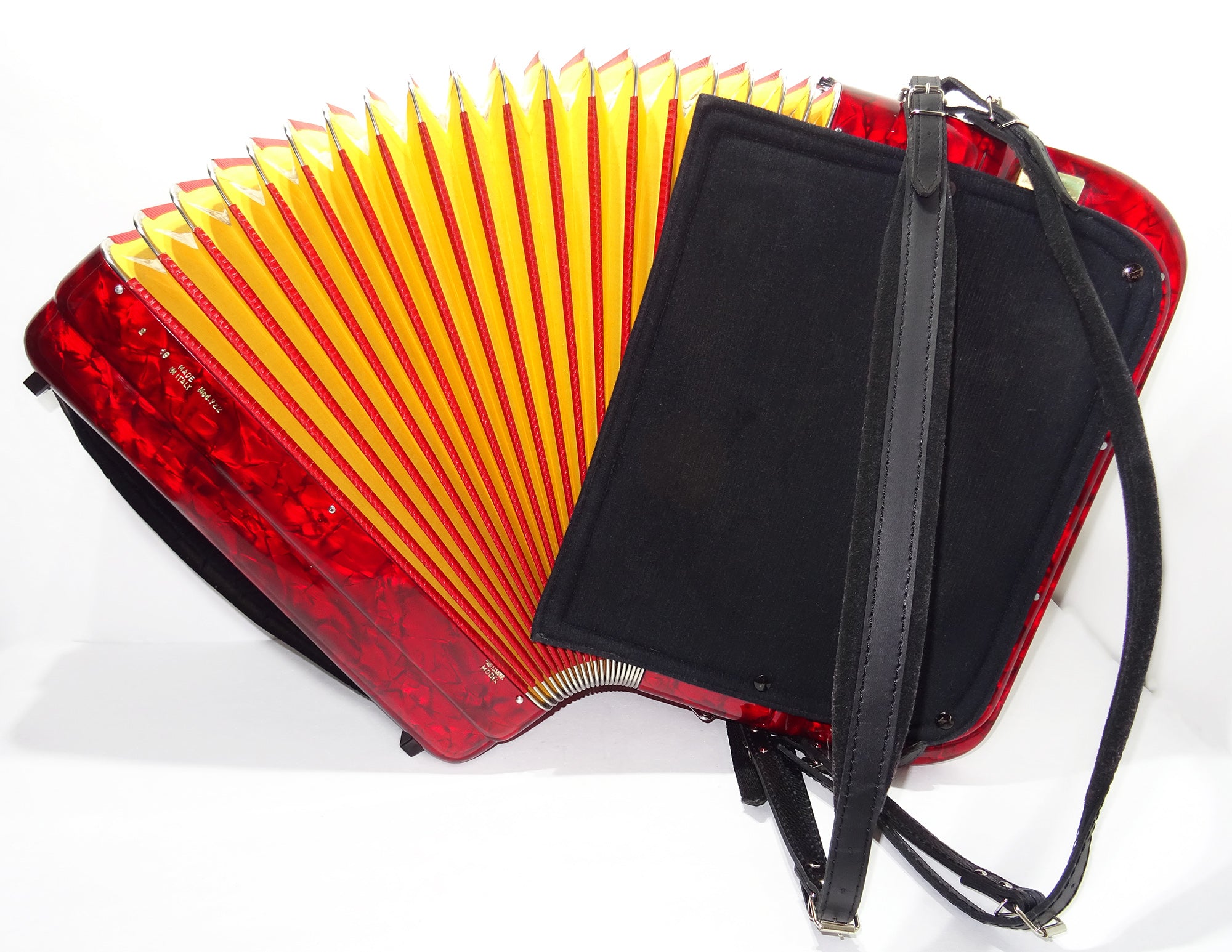 Perfect Excelsior 120 Bass Button Accordion, made in Italy, C System, Double Cassotto, 2538, includes Straps and Hard Case, Professional Accordian!