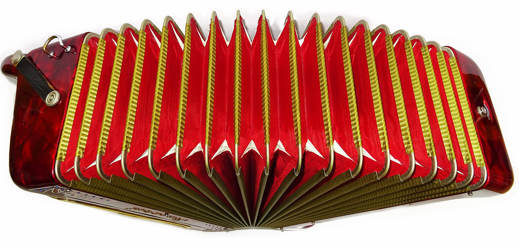 Rare Button Accordion Record C System 123 Bass Buttons made in Italy New Straps Case 2098, Wonderful Rich sound!