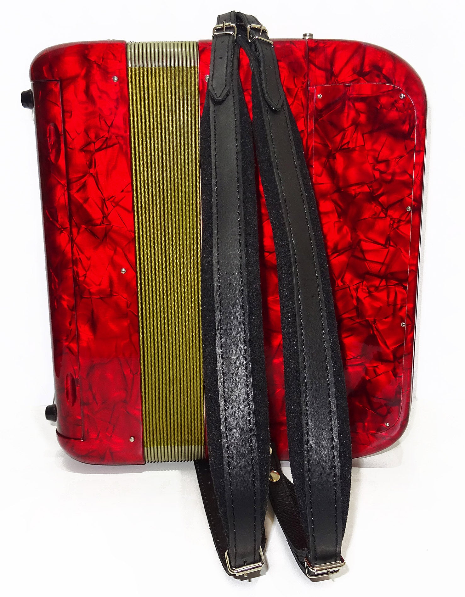 Rare Button Accordion Record C System 123 Bass Buttons made in Italy New Straps Case 2098, Wonderful Rich sound!