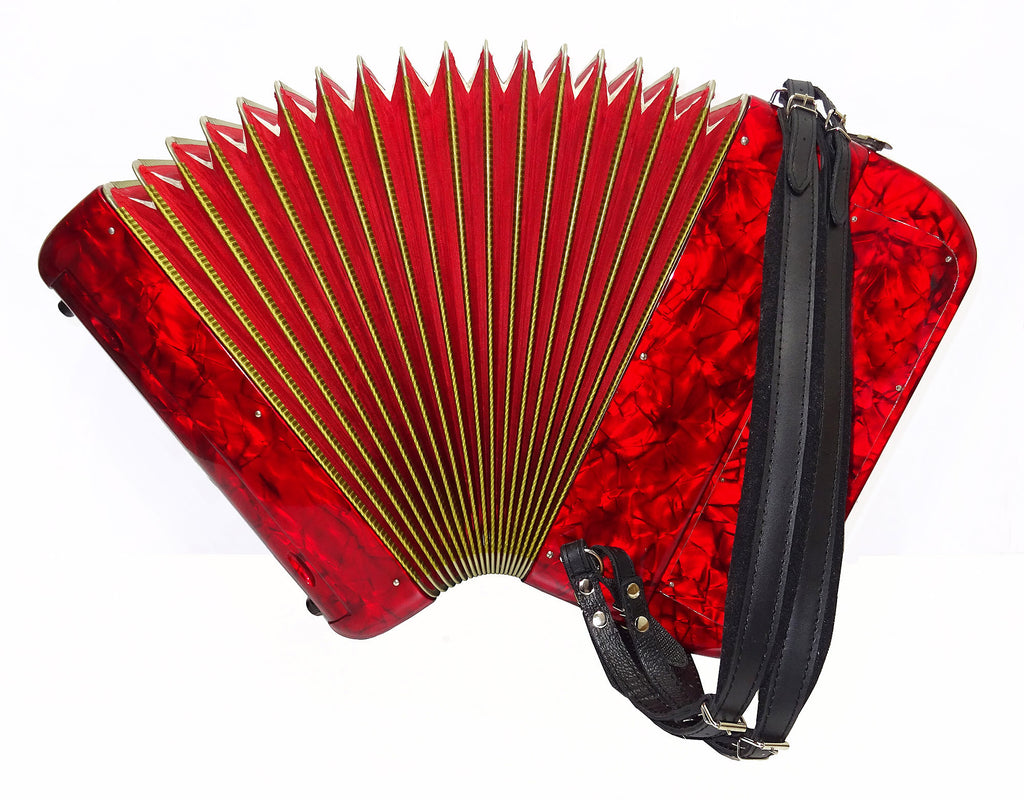 Rare Button Accordion Record C System 123 Bass Buttons made in Italy New Straps Case 2098, Wonderful Rich sound!