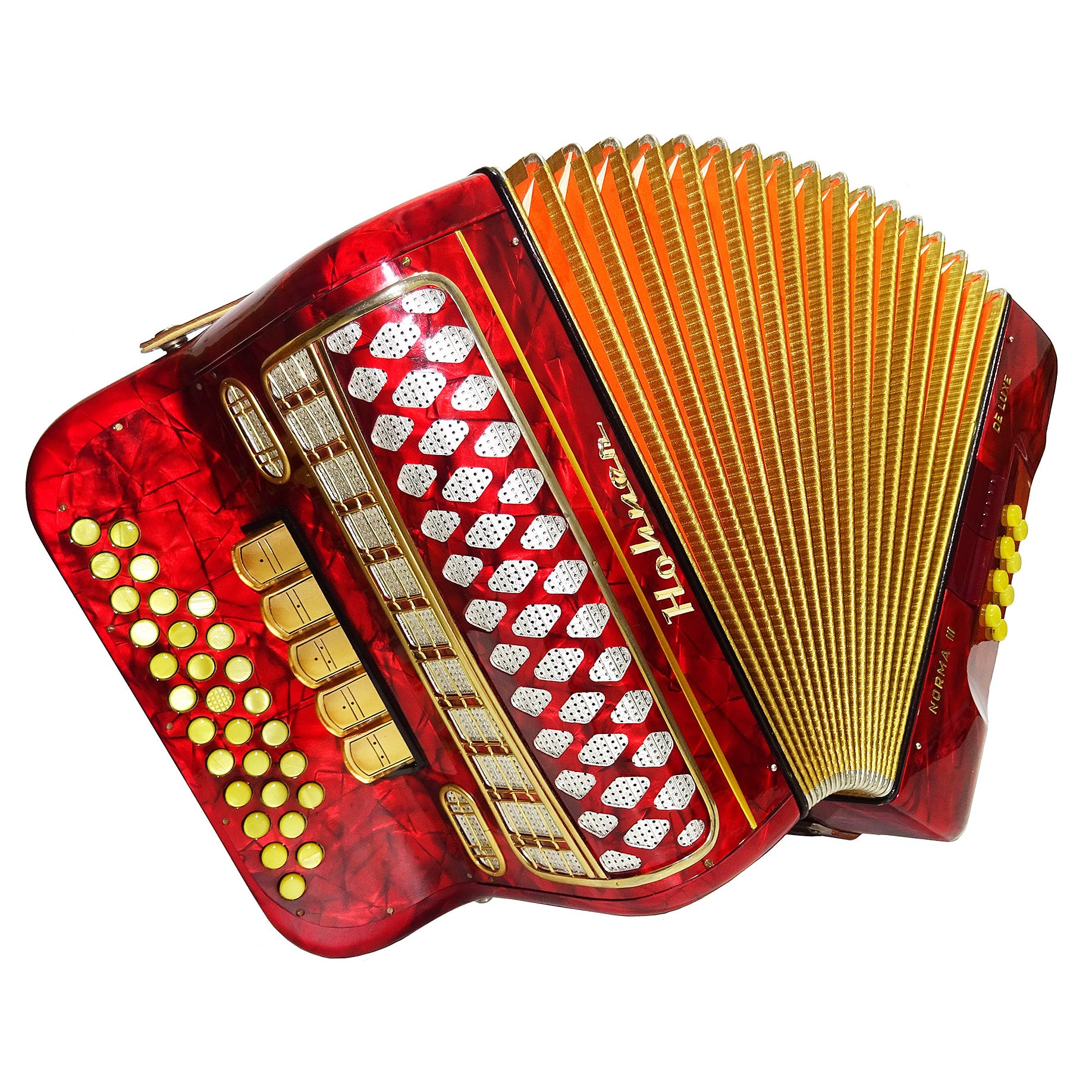 Almost Unused Hohner Norma III DeLuxe Diatonic Button Accordion Garmon German Harmonika 2135, Rare Squeezebox, Fantastic sound!