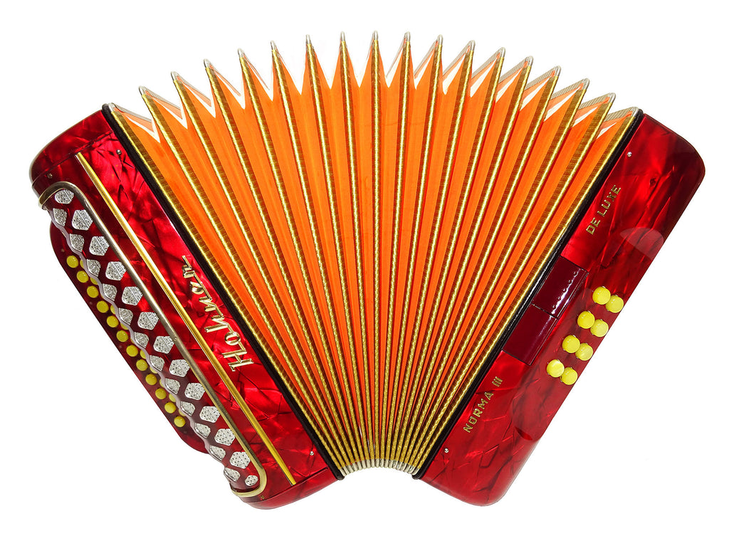 Almost Unused Hohner Norma III DeLuxe Diatonic Button Accordion Garmon German Harmonika 2135, Rare Squeezebox, Fantastic sound!