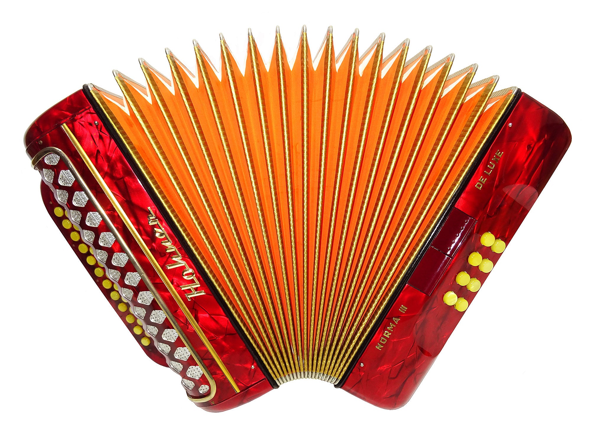 Almost Unused Hohner Norma III DeLuxe Diatonic Button Accordion Garmon German Harmonika 2135, Rare Squeezebox, Fantastic sound!