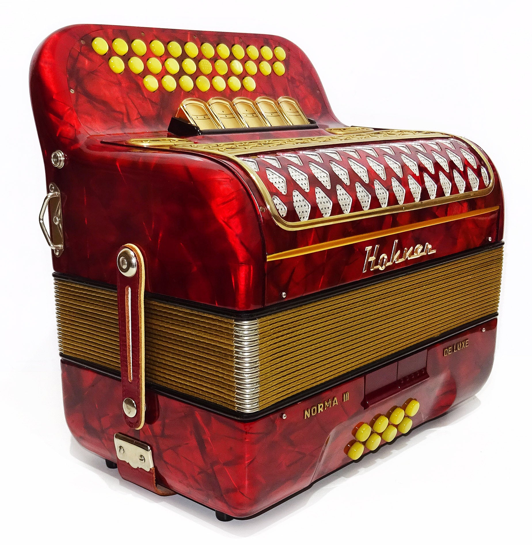 Almost Unused Hohner Norma III DeLuxe Diatonic Button Accordion Garmon German Harmonika 2135, Rare Squeezebox, Fantastic sound!