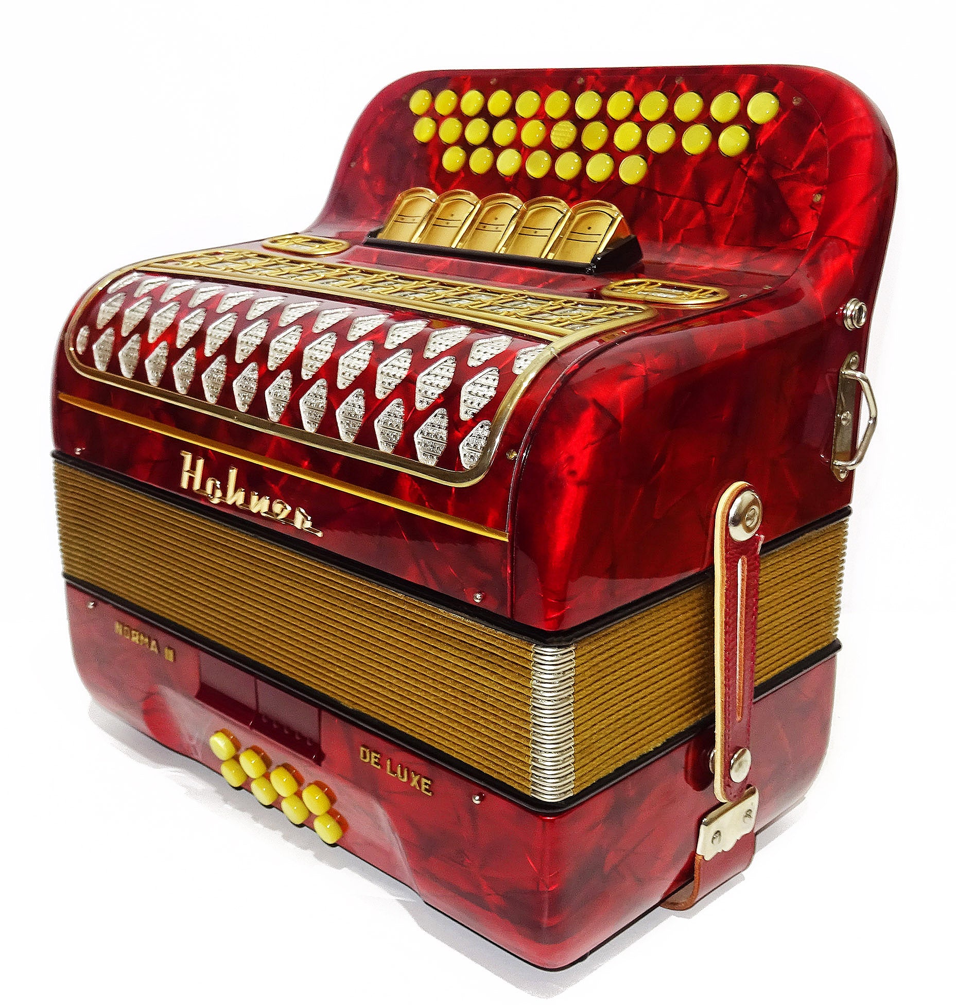 Almost Unused Hohner Norma III DeLuxe Diatonic Button Accordion Garmon German Harmonika 2135, Rare Squeezebox, Fantastic sound!